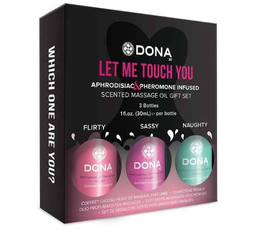 Набір масажних олій DONA LET ME TOUCH YOU з афродизіаками та феромонами