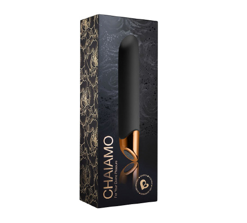 Мощный вибратор Rocks Off Chaiamo Black, soft-touch силикон, до 3-х часов работы, водостойкий