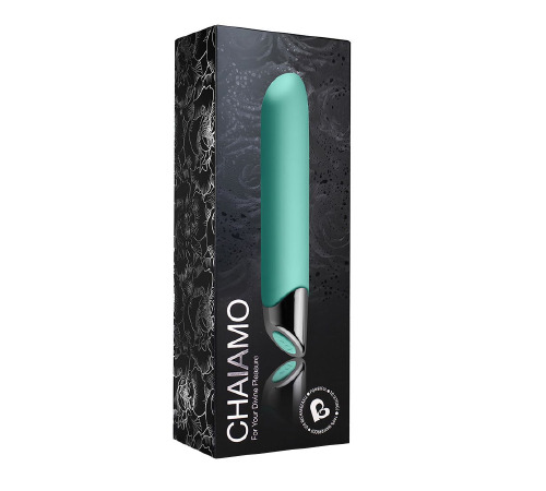 Потужний вібратор Rocks Off Chaiamo Teal, soft-touch силікон, до 3-х годин роботи, водостійкий