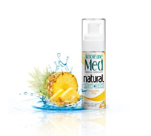 Лубрикант на водній основі з екстрактом фітопланктону Amoreane Pineapple (50 мл), морський колаген