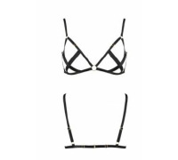 Открытый бюстгальтер-стрепы NICKY BRA black S/M - Passion Exclusive