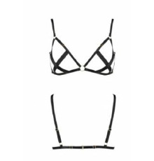 Открытый бюстгальтер-стрепы NICKY BRA black S/M - Passion Exclusive