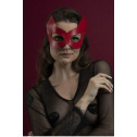 Маска кошечки Feral Feelings - Kitten Mask, натуральная кожа, красная