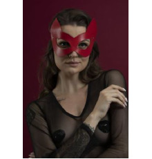 Маска кошечки Feral Feelings - Kitten Mask, натуральная кожа, красная