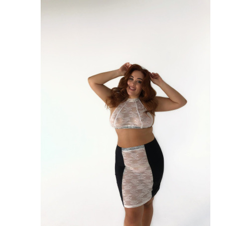 Ролевой костюм горничной с топом, юбкой и украшением “Безотказная Адели” XL