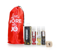 Набір для двох «Малиновий рай»: 3 смакові мастила System JO, вібропуль, кубик з позами для сексу