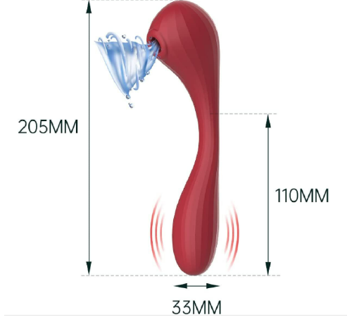 Вакуумний вагінально-кліторальний стимулятор Magic Motion Bobi Red, керування зі смартфона