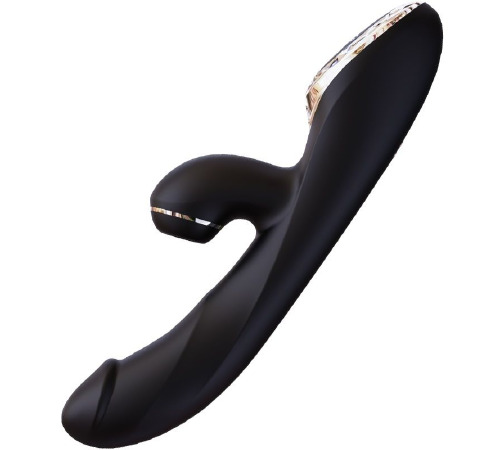 Вакуумный вибратор-кролик с подогревом KISTOY A-King Pro Black, с LED-экраном