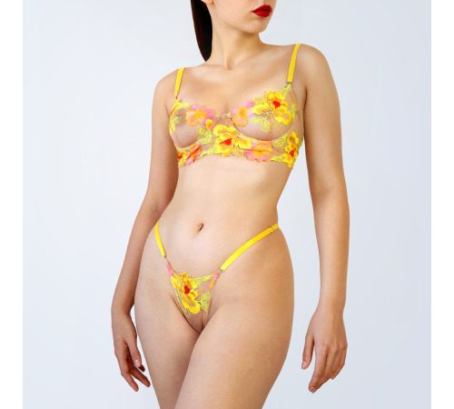 Сексуальный набор белья со съемными бретелями Флора, размер XS-M