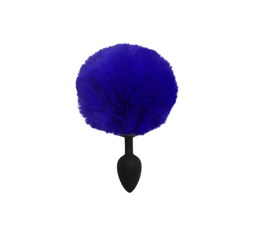 Силіконова анальна пробка S Чорна з Синім хвостиком