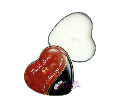 Масажна свічка серце Plaisirs Secrets Coconut (35 мл)