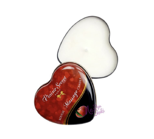 Массажная свеча-сердечко Plaisirs Secrets Peach (35 мл)