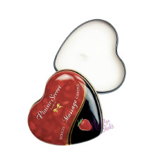 Массажная свеча сердечко Plaisirs Secrets Strawberry (35 мл)