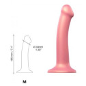 Насадка для страпона Strap-On-Me Mono Density Dildo Rose M, диам. 3,3см, однослойный силикон, гибкий