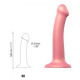 Насадка для страпона Strap-On-Me Mono Density Dildo Rose M, диам. 3,3см, однослойный силикон, гибкий