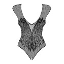 Бодистокинг из крупной сетки с кружевом Obsessive B112 teddy S/M/L, черный, с доступом