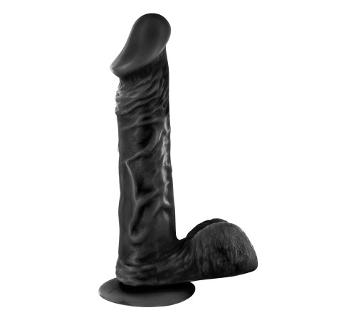 Фаллоимитатор на присоске Real Body - Real Bruce Black, TPE, диаметр 4,2см