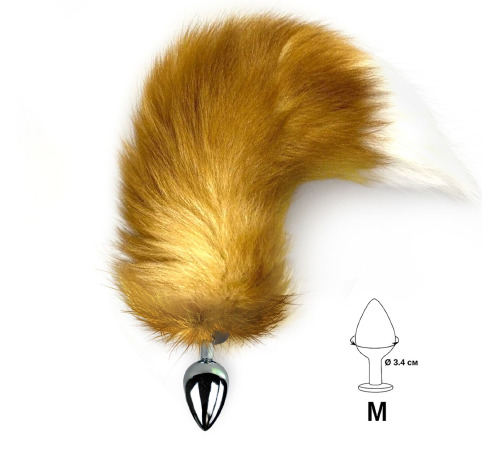 Металева анальна пробка з хвостом з натурального хутра Art of Sex Foxy fox