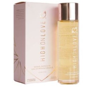 Массажное масло HighOnLove Massage Oil - Strawberry & Champagne (120 мл) с маслом семян конопли