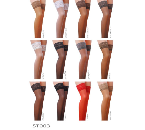 Чулки Passion ST003 5 beige: классические, на ажурной силиконовой резинке
