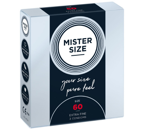 Презервативы Mister Size - pure feel - 60 (3 condoms), толщина 0,05 мм