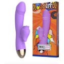 Вібратор-кролик з підігрівом і пустотливим язичком для клітора Leten Wonderful Purple