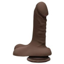 Фаллоимитатор Doc Johnson The D - Super D - 6 Inch With Balls - ULTRASKYN - Chocolate, диаметр 3,8см