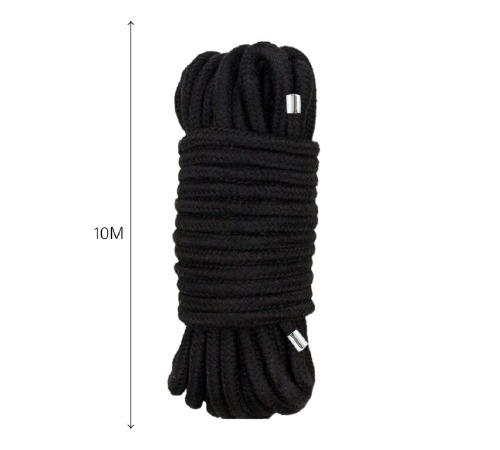 Веревка для BDSM MAI Bondage Rope Black, длина 10 м, диаметр 6,5 мм, полиэстер