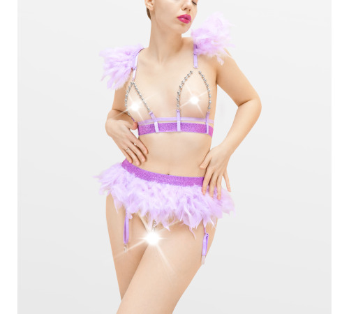 Сексуальний комплект білизни Angel, розмір XS-M, колір Бузковий