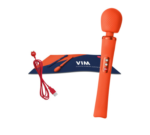 Вібромасажер Fun Factory VIM Vibrating Wand sunrise orange, суперпотужний та легкий, 6 годин роботи