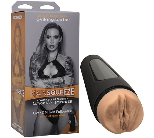 Мастурбатор-вагіна Doc Johnson Main Squeeze - Girls of Social Media - @viking.barbie Pussy з ручним