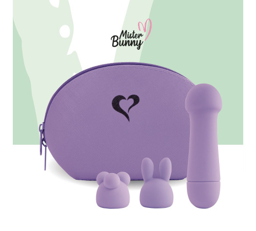 Мини-вибратор FeelzToys Mister Bunny Purple с двумя насадками