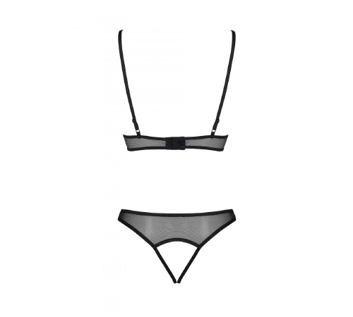 Комплект Passion Christa Set black XXl/XXL: браллет с ажурным лифом и открытыми трусиками