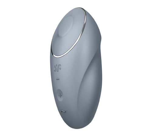 Вибростимулятор-пульсатор Satisfyer Tap & Climax 1 Bluegrey, эффект постукивания пальцем, 2 мотора