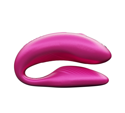 Смарт-вібратор для пар We-Vibe Chorus Cosmic Pink, сенсорне керування вібраціями стисненням пульта