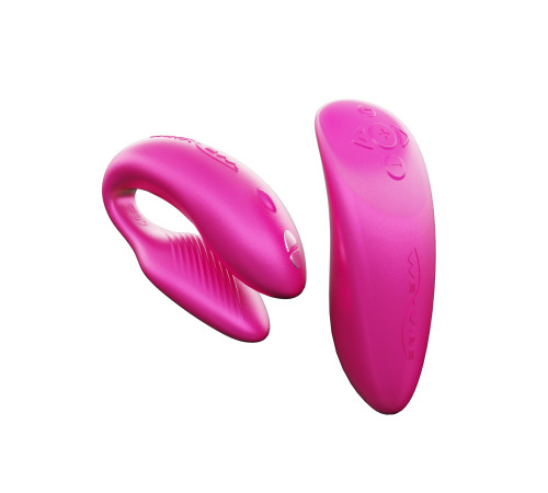 Смарт-вібратор для пар We-Vibe Chorus Cosmic Pink, сенсорне керування вібраціями стисненням пульта