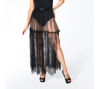 Прозора спідниця з фатину та мережива XS-M