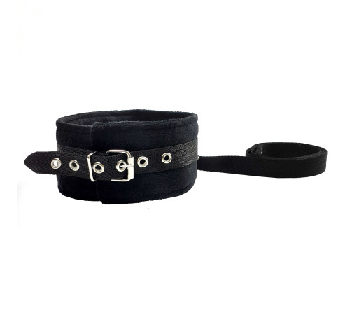 Нашийник з повідцем NeDlyaSkuki Soft Toch Hard чорний