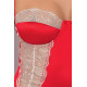 Рубашка приталена з чашками LORAINE CHEMISE red S/M - Passion Exclusive, трусики