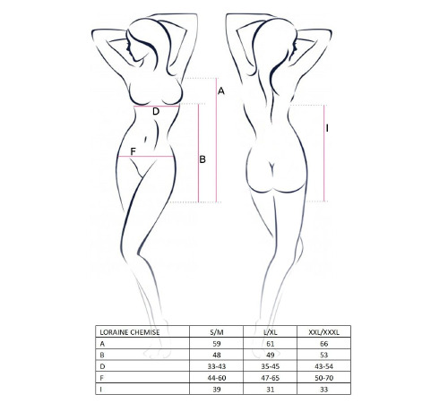 Рубашка приталена з чашками LORAINE CHEMISE red S/M - Passion Exclusive, трусики