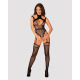 Ажурный бодистокинг с отверстиями Obsessive Bodystocking G327 black S/M/L, черный, комбинезон, с дос