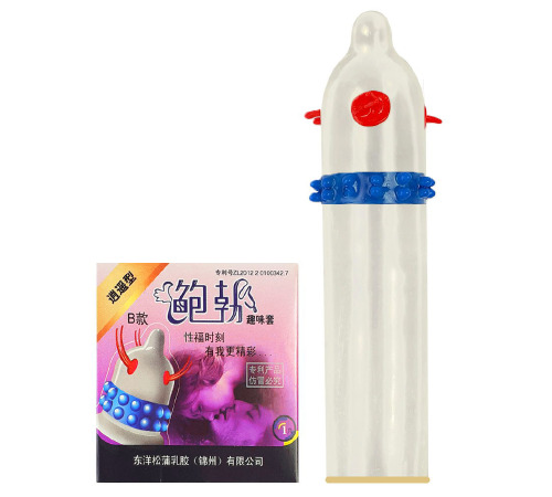 Презервативы с усиками и пупырышками 1 шт фиолетовая упаковка