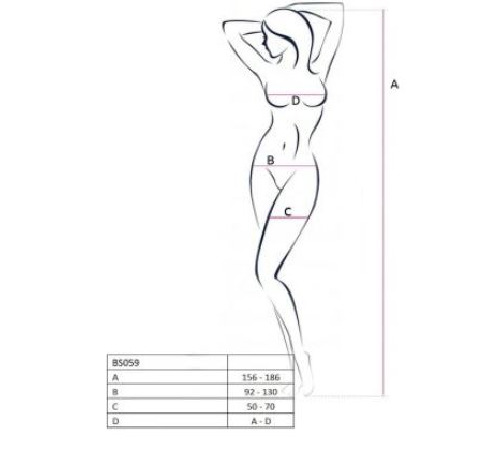 Бодистокинг Passion BS059 red, комбинезон, имитация чулок