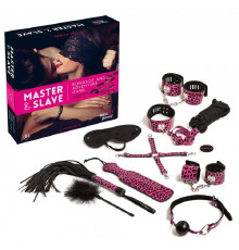 Набор БДСМ  10 предметов Master & Slave, Pink Leopard