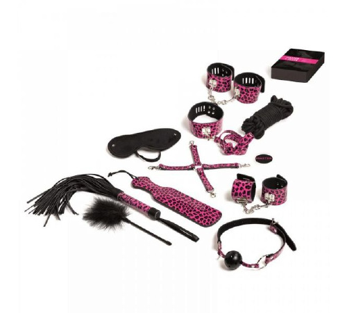 Набор БДСМ  10 предметов Master & Slave, Pink Leopard