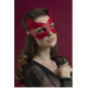 Маска кішечки Feral Feelings - Kitten Mask, натуральна шкіра, червона