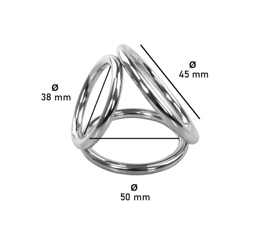 Ерекційне кільце потрійне, металеве 50мм