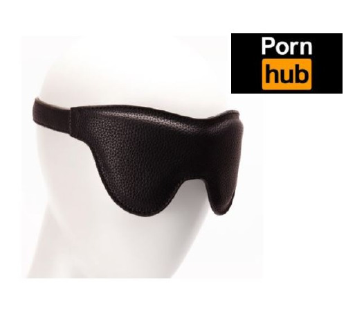 Маска на глаза Pornhub Faux Leather Mask экокожа, черная, очень комфортная