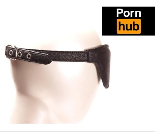 Маска на глаза Pornhub Faux Leather Mask экокожа, черная, очень комфортная