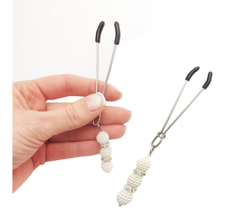 Затискачі для сосків прямі з Білими намистинками